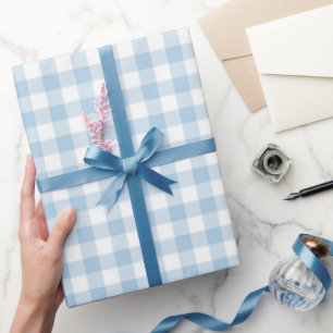 Faye and Lauren Blue Plaid Wrapping Paper