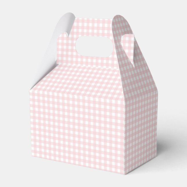 Faye and Lauren Blush Gingham Favor Box (Back Side)