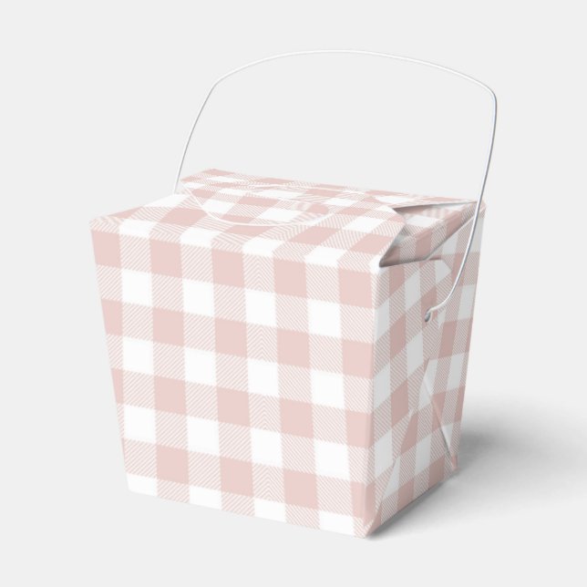 Faye and Lauren Blush Plaid Favor Box (Front Side)