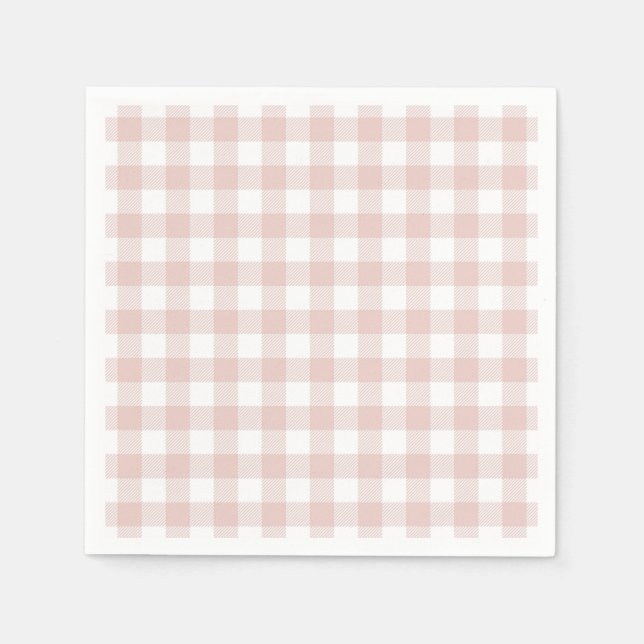 Faye and Lauren Blush Plaid Napkin (Front)