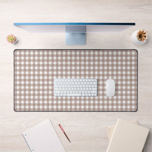 Faye and Lauren Brown Gingham Desk Mat