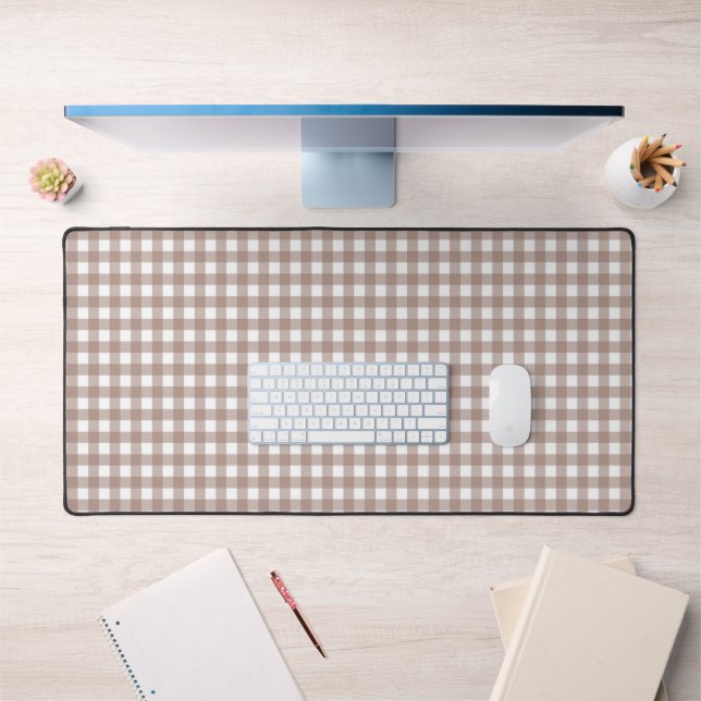 Faye and Lauren Brown Gingham Desk Mat (Office 1)