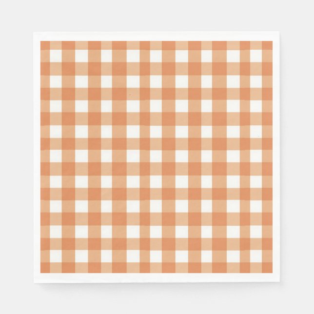 Faye and Lauren Brown Gingham Napkin (Front)