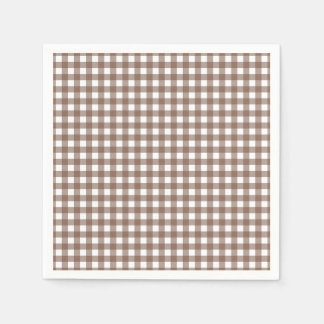 Faye and Lauren Brown Gingham  Napkin