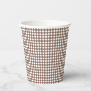 Faye and Lauren Brown Gingham Paper Cups