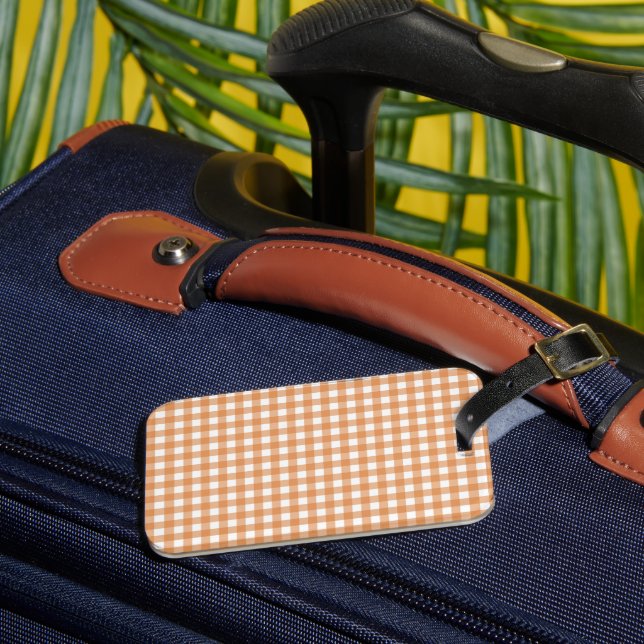 Faye and Lauren Fall Gingham  Luggage Tag (Front Insitu 3)