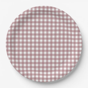 Faye and Lauren Fall Pink Gingham Paper Plate