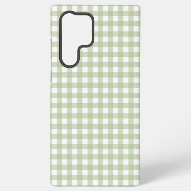 Faye and Lauren Green Gingham Samsung Galaxy S22 Ultra Case (Back)