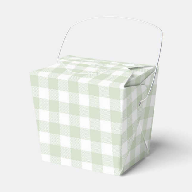 Faye and Lauren Green Plaid Favor Box (Front Side)