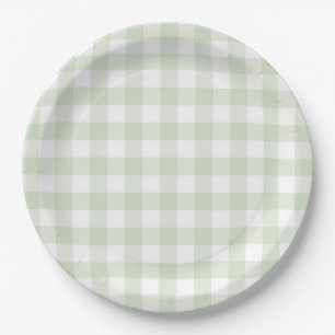 Faye and Lauren Green Plaid Paper Plate