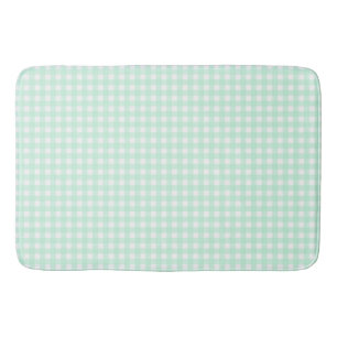 Faye and Lauren Light Green Gingham Bath Mat