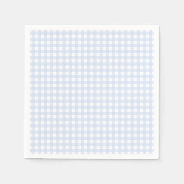 Faye and Lauren Pastel Blue Gingham  Napkin (Front)