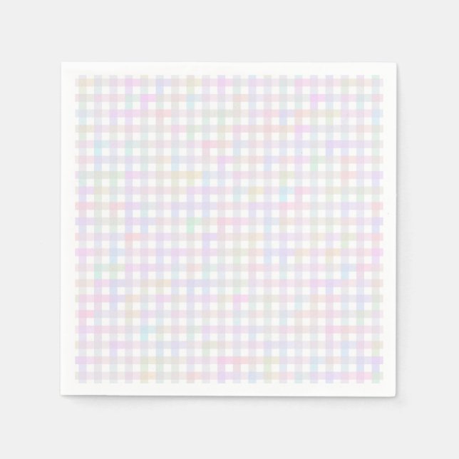 Faye and Lauren Pastel Gingham Multicolor Napkin (Front)