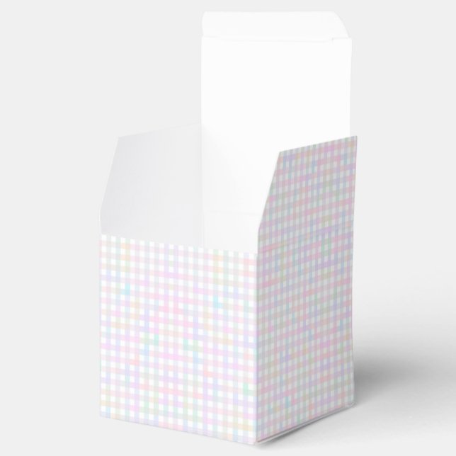 Faye and Lauren Pastel Multicolor Gingham Favor Box (Opened)
