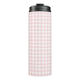 Faye and Lauren Pastel Pink Gingham Thermal Tumbler