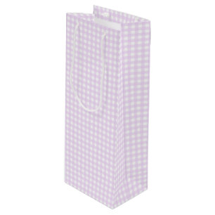 Faye and Lauren Pastel Purple Gingham  Wine Gift Bag