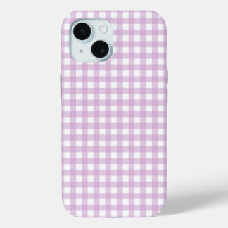 Faye and Lauren Soft Purple Gingham iPhone 15 Case