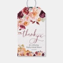 Faye Burgundy Fall Floral Thank You Bridal Shower