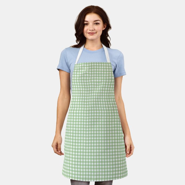 Faye & Lauren Green Gingham Apron (Worn)