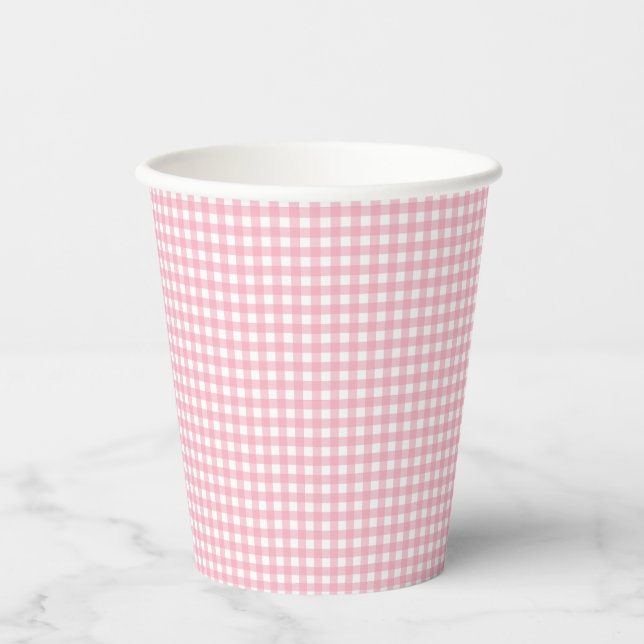 FayeandLauren Pink Gingham Paper Cups (Front)