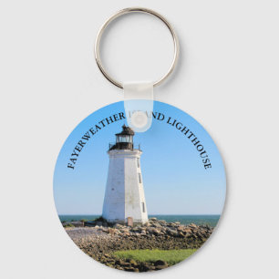 Fayerweather Island Lighthouse Connecticut Keyring