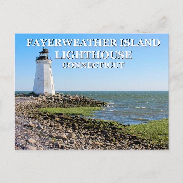 Fayerweather Island Lighthouse, Connecticut Postcard (Front)
