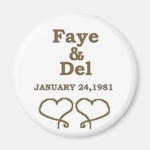 FAYES ANNIVERSARY DATE IN GOLD MAGNET