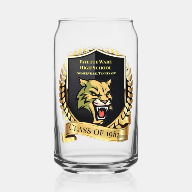 Fayette Ware Class 81 Printed Can Glass (Front)