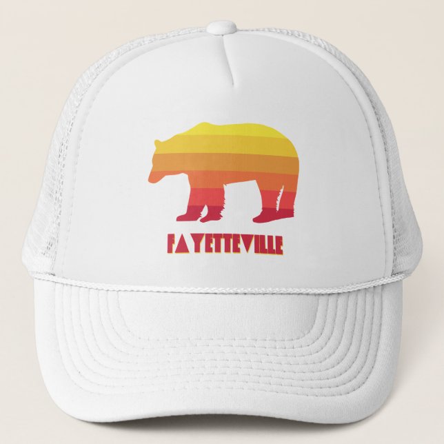Fayetteville Arkansas Rainbow Bear Trucker Hat (Front)