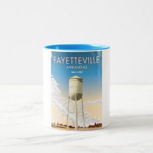 Fayetteville Arkansas Travel poster Two-Tone Coffee Mug