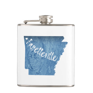 Fayetteville Arkansas Wood Grain Hip Flask