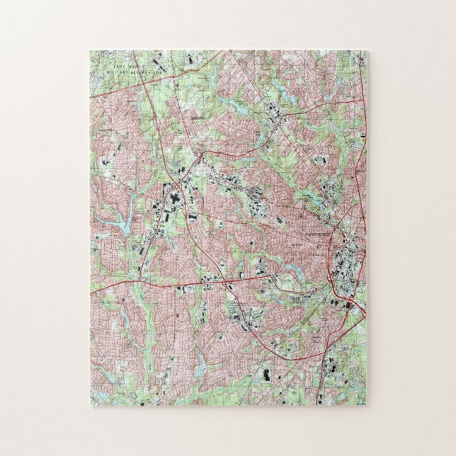 Fayetteville North Carolina Map (1997) Jigsaw Puzzle (Vertical)