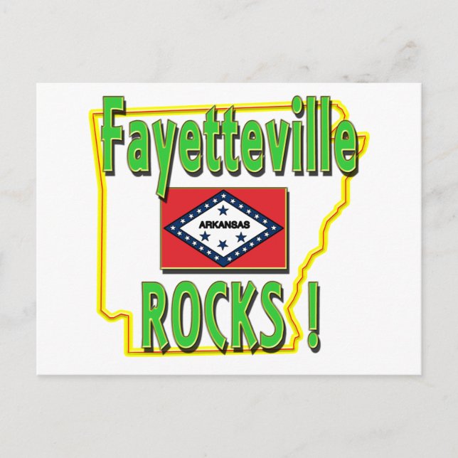 Fayetteville Rocks ! (green) Postcard (Front)
