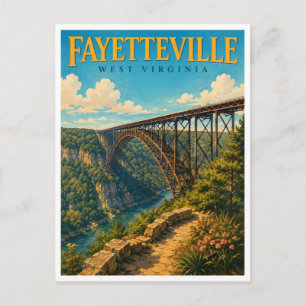 Fayetteville West Virginia Gorge Bridge GeoSaga Postcard