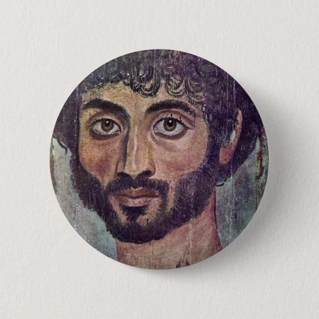 Fayum Mummy Portrait From By Römisch-Ägyptischer 2 Inch Round Button (Front)