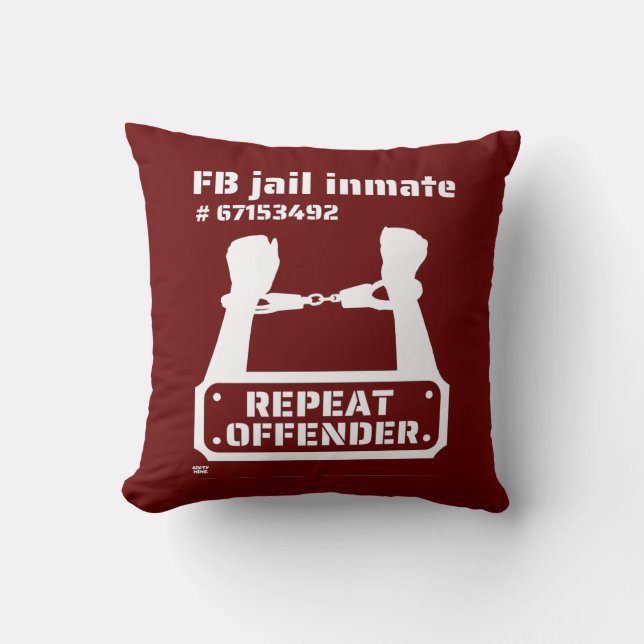 "FB JAIL INMATE" funny prison inmate      Throw Pillow (Front)