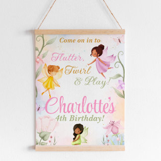 Fbattement & Twirl Fairy Affiche de bienvenue fête
