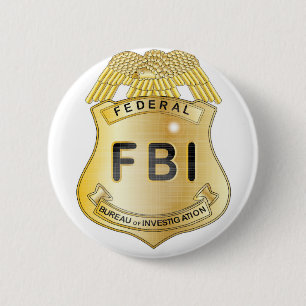 FBI Badge 2 Inch Round Button