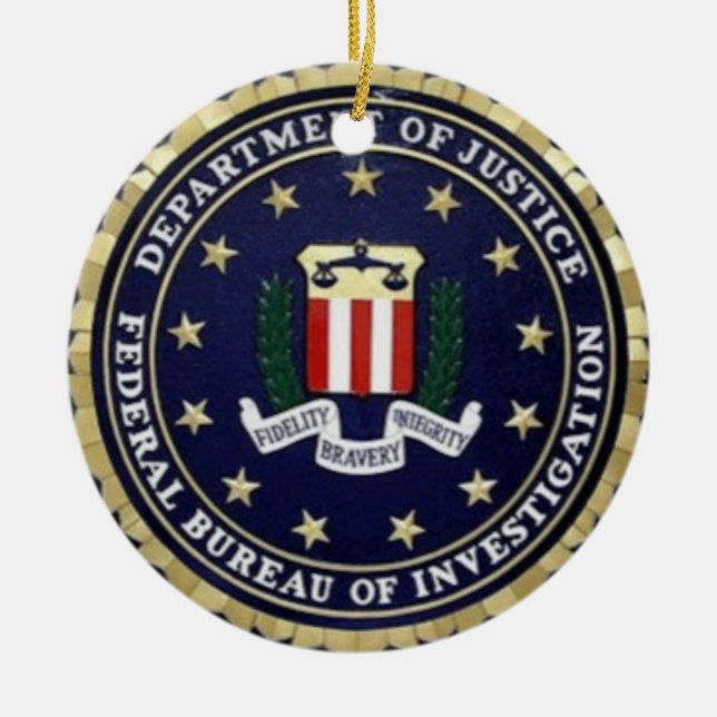 FBI Emblem Ceramic Ornament (Front)