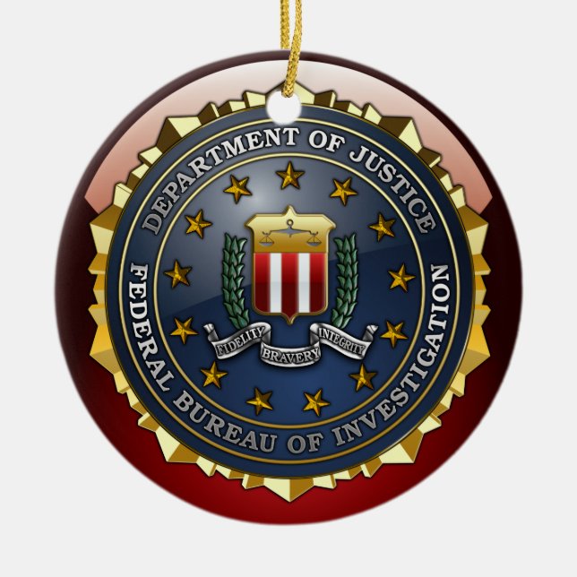 FBI Emblem Ceramic Ornament (Front)