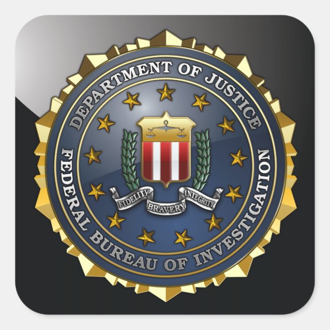 FBI Emblem Square Sticker (Front)