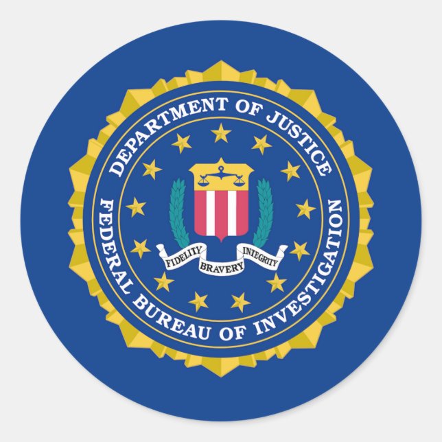 FBI Flag Classic Round Sticker (Front)