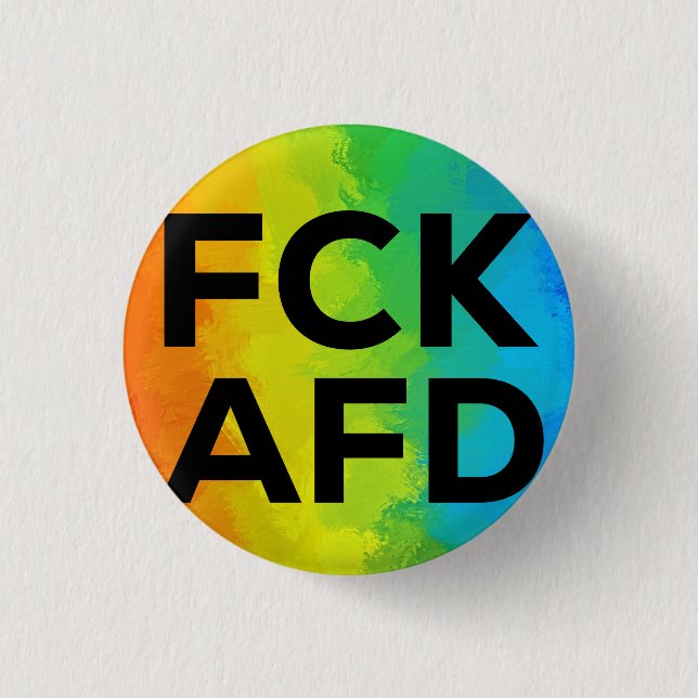 FCK AFD Cutout Regenbogen schwarz 1 Inch Round Button (Front)