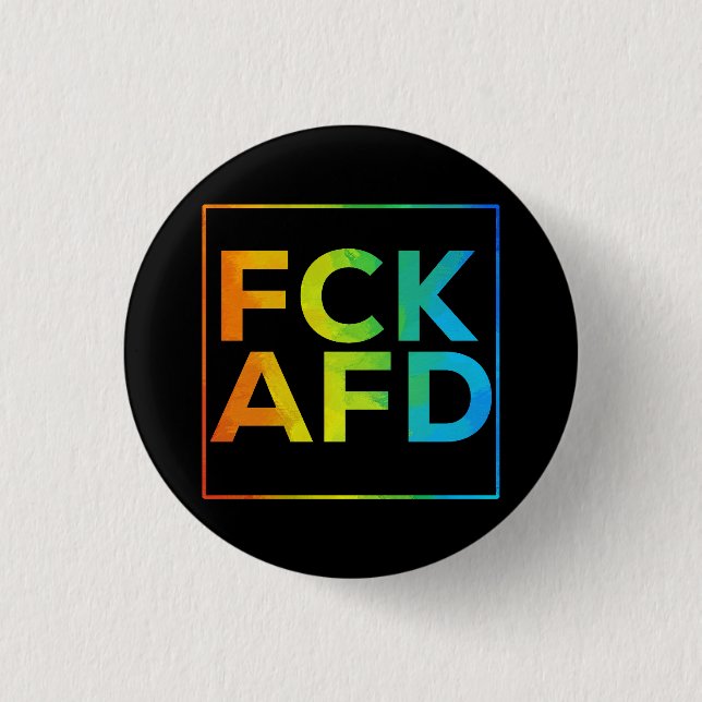 FCK AFD mit Rahmen schwarz 1 Inch Round Button (Front)