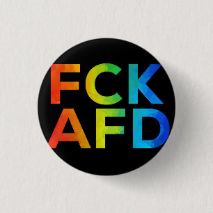 FCK AFD Regenbogen auf Schwarz 1 Inch Round Button