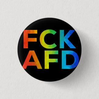 FCK AFD Regenbogen auf Schwarz 1 Inch Round Button