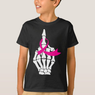 Fck Breast Cancer Middle Finger Pink Ribbon Awaren T-Shirt