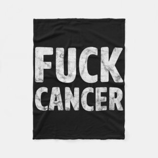Fck Cancer Breast Cancer Awareness Gift Distressed Fleece Blanket