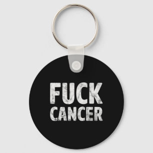 Fck Cancer Breast Cancer Awareness Gift Distressed Keychain