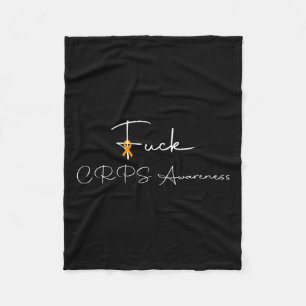 Fck Cancer Orange Ribbon Fun Crps Awareness Fleece Blanket